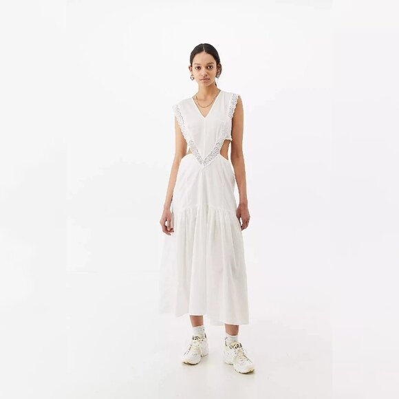 Urban Outfitters Macie Lace Apron Front Midi Dress XL 12 Women Casual NEW 38783 - Picture 1 of 5